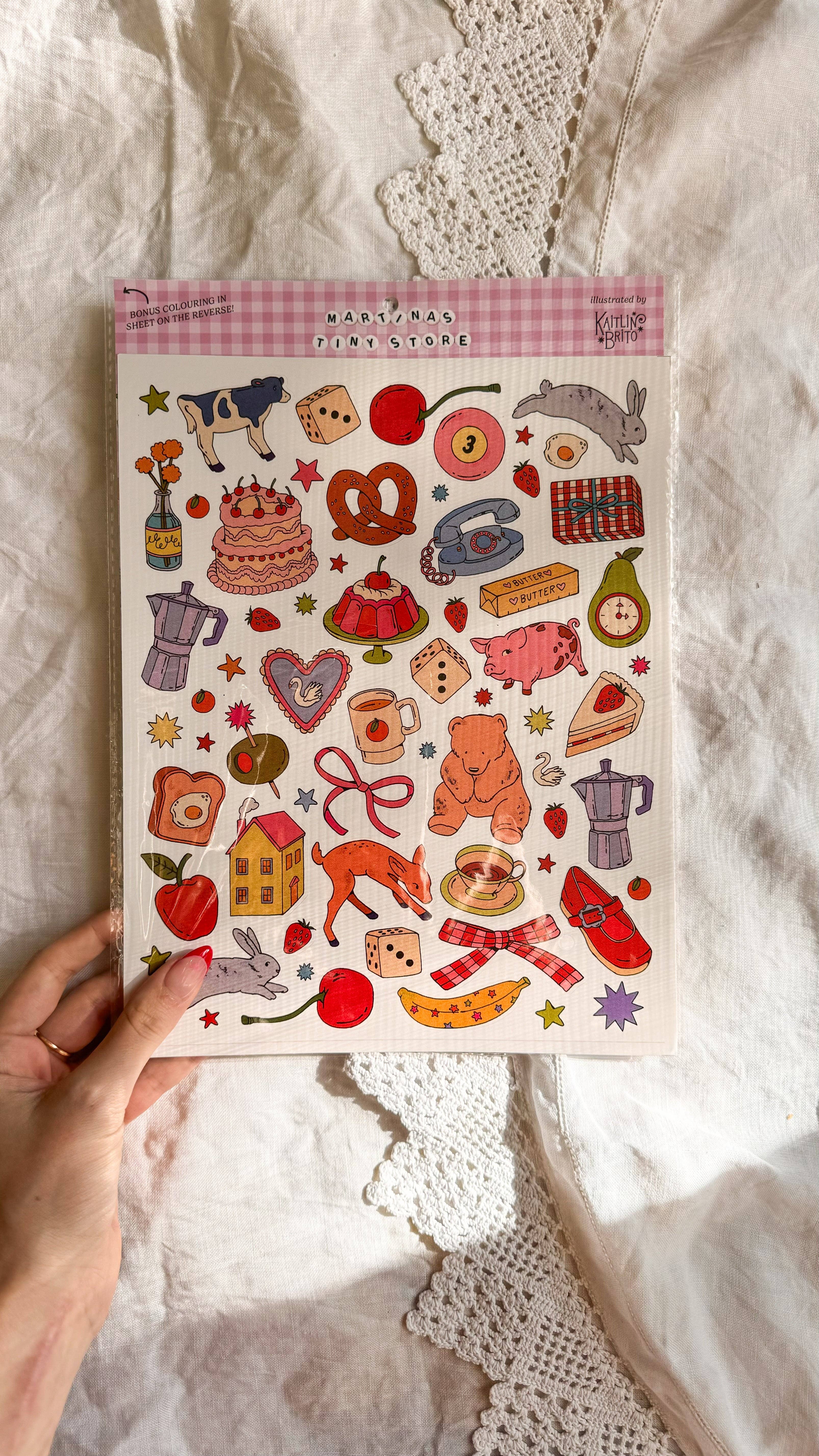TINYSTORE - Wholesale Sticker - (Most Popular) Illustrated Large Scrapbooking Stickersheet1