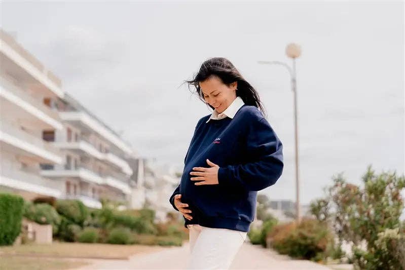 Limky – Sweatshirt - Mulher por atacado – Camisola de Gravidez e Amamentação "Creme de Amor" (Azul-Marinho)8