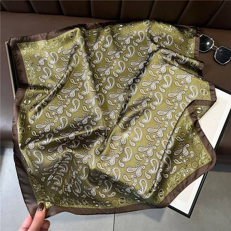 FurDecoration - Wholesale Scarf - Women's - Printed Satin Square Scarf4
