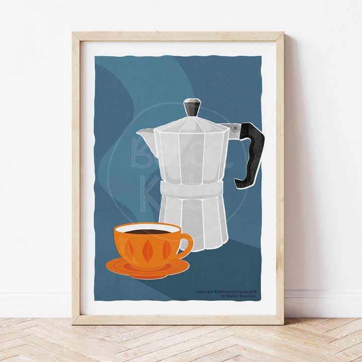 Coffee Art Print / A3 for wholesale by Becca Kate Prints