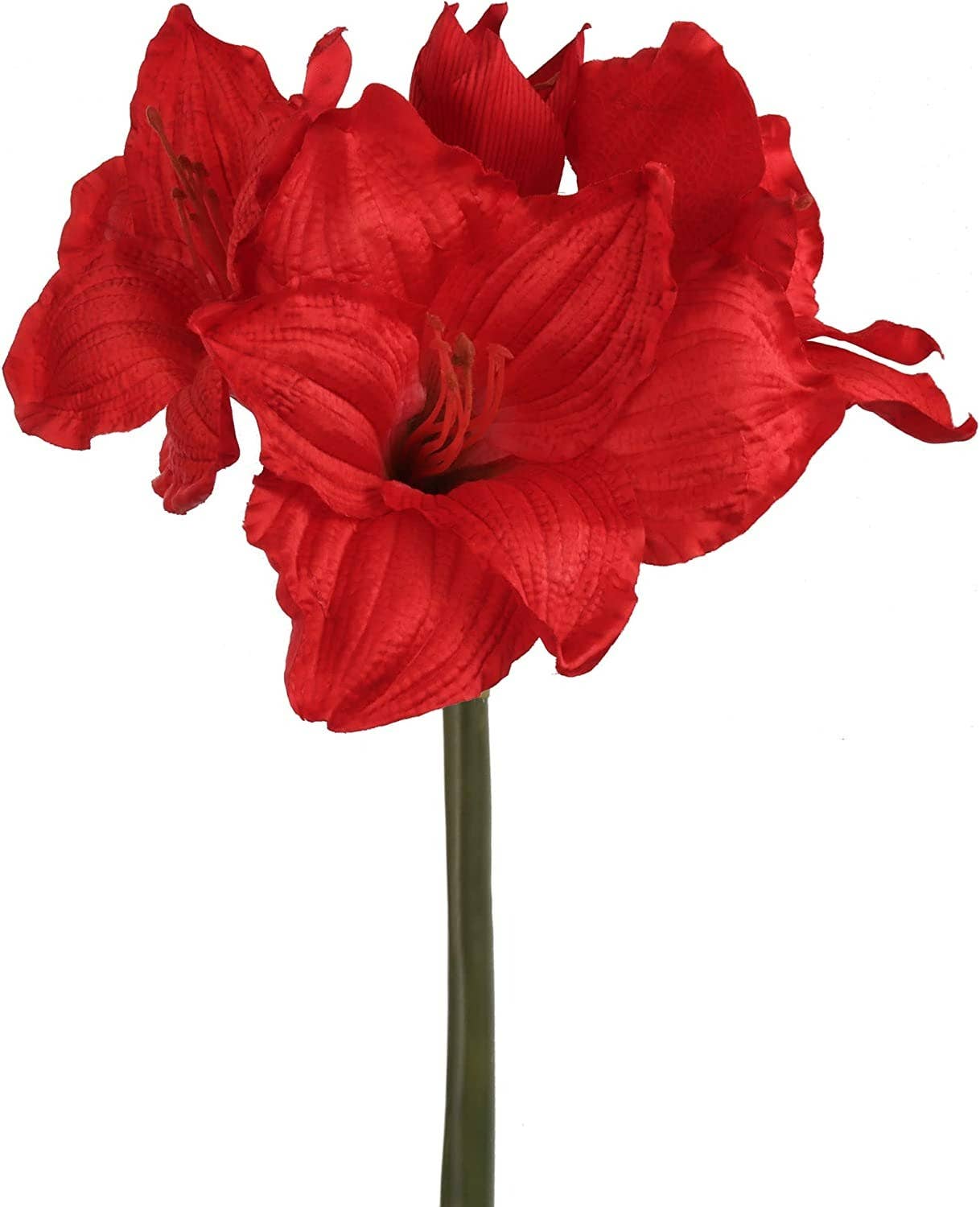 Larksilk - Vente Fleurs artificielles - Amaryllis de 28" avec 3 fleurs, 1 bourgeon - Fleur artificielle rouge0