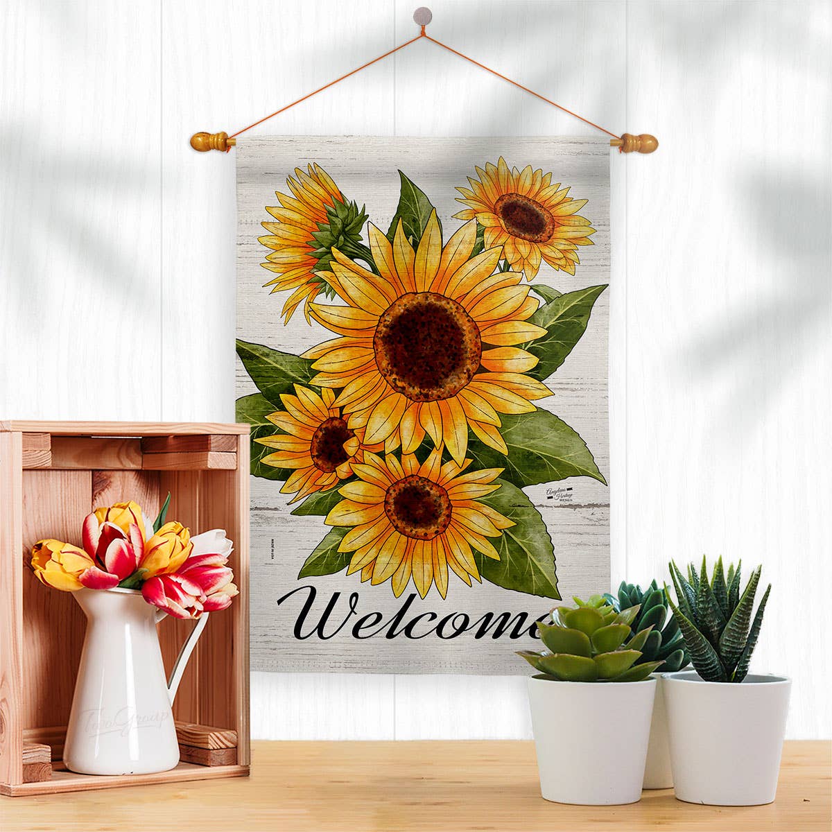 Two Group Flag Co - Wholesale Flag - Happiness Sunflowers Garden Floral Decor Flag2