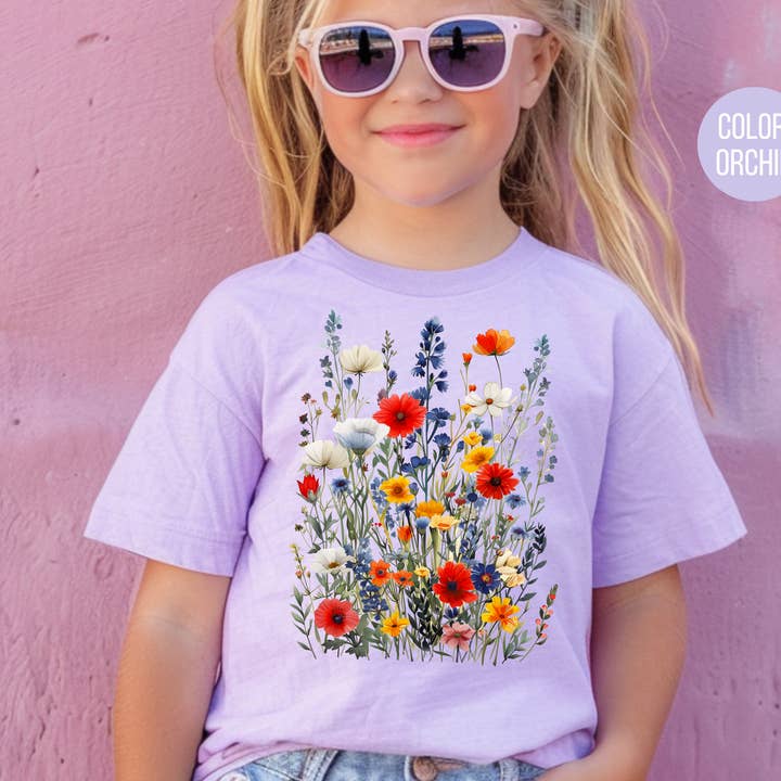 Comfort Colors® Girls Wildflower Shirt - Mommy and Me Shirts for wholesale by The Shirt Company