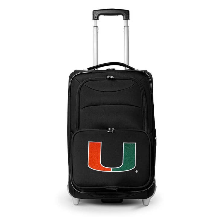 NCAA Miami Hurricanes 21" Carry-On Rolling Soft side for wholesale by Mojo Licensing