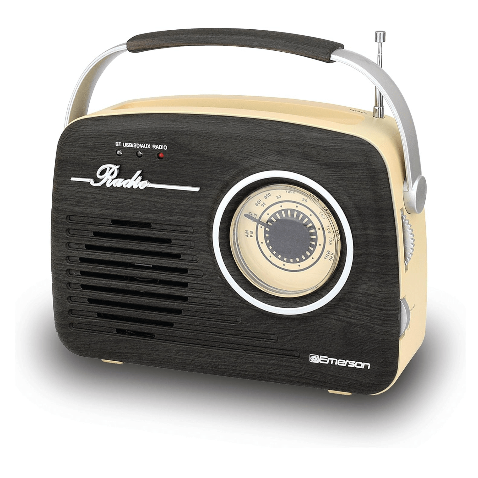 JupiterGear Home - Vente Haut-parleurs - Radio portable rétro Emerson avec batterie rechargeable23