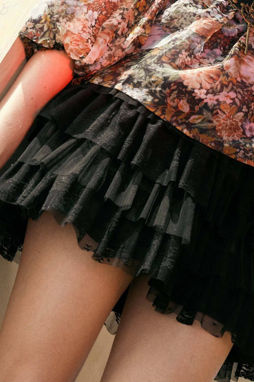 Promesa USA - Wholesale Skirt - Women's - Lace and Tulle Tiered Ruffle Mini Skirt1