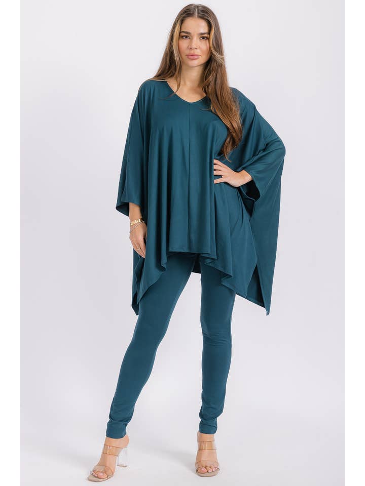 H&H Fashion Inc. - Wholesale Top & Pant Set (NOT Loungewear) - Women's - HH637X-S1 Plus V-neck Top & Leggings 2 PC Set