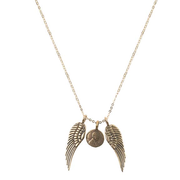 Petite Penny and Wings Necklace for wholesale by Studio Penny Lane