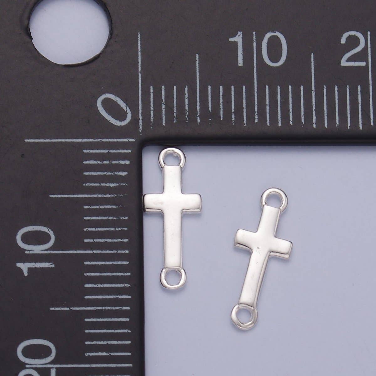 Aim Eternal - Wholesale Craft Supplies - S925 Sterling Silver 13mm Minimalist Cross Connector | SL-6371