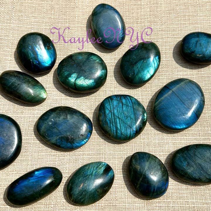KayleeNYC - Wholesale Spiritual Stone/Crystal - Wholesale Lot 2 Lbs Natural Labradorite Palm Stone Crystal1