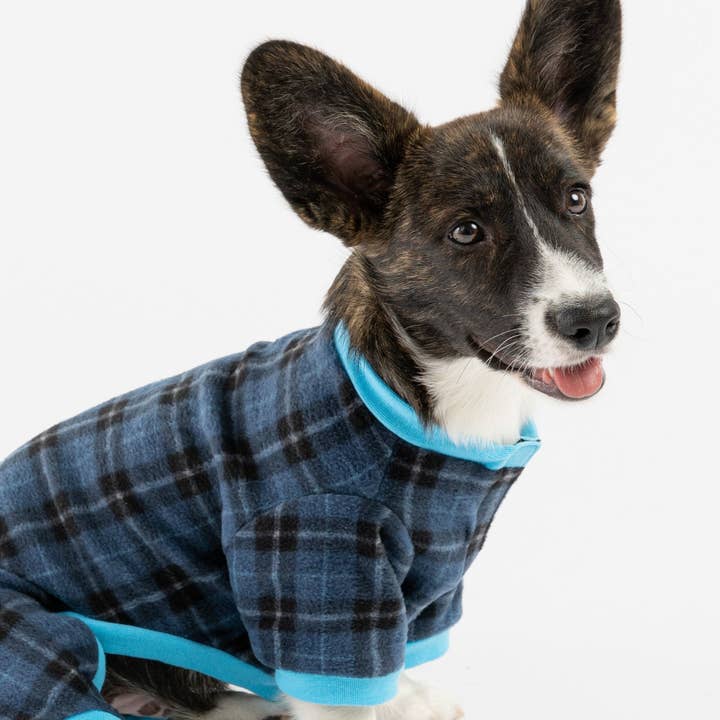 Blue Plaid Dog Pajamas – Soft & Cozy Pet Onesie for Ultimate Comfort for wholesale by Dollar Paw