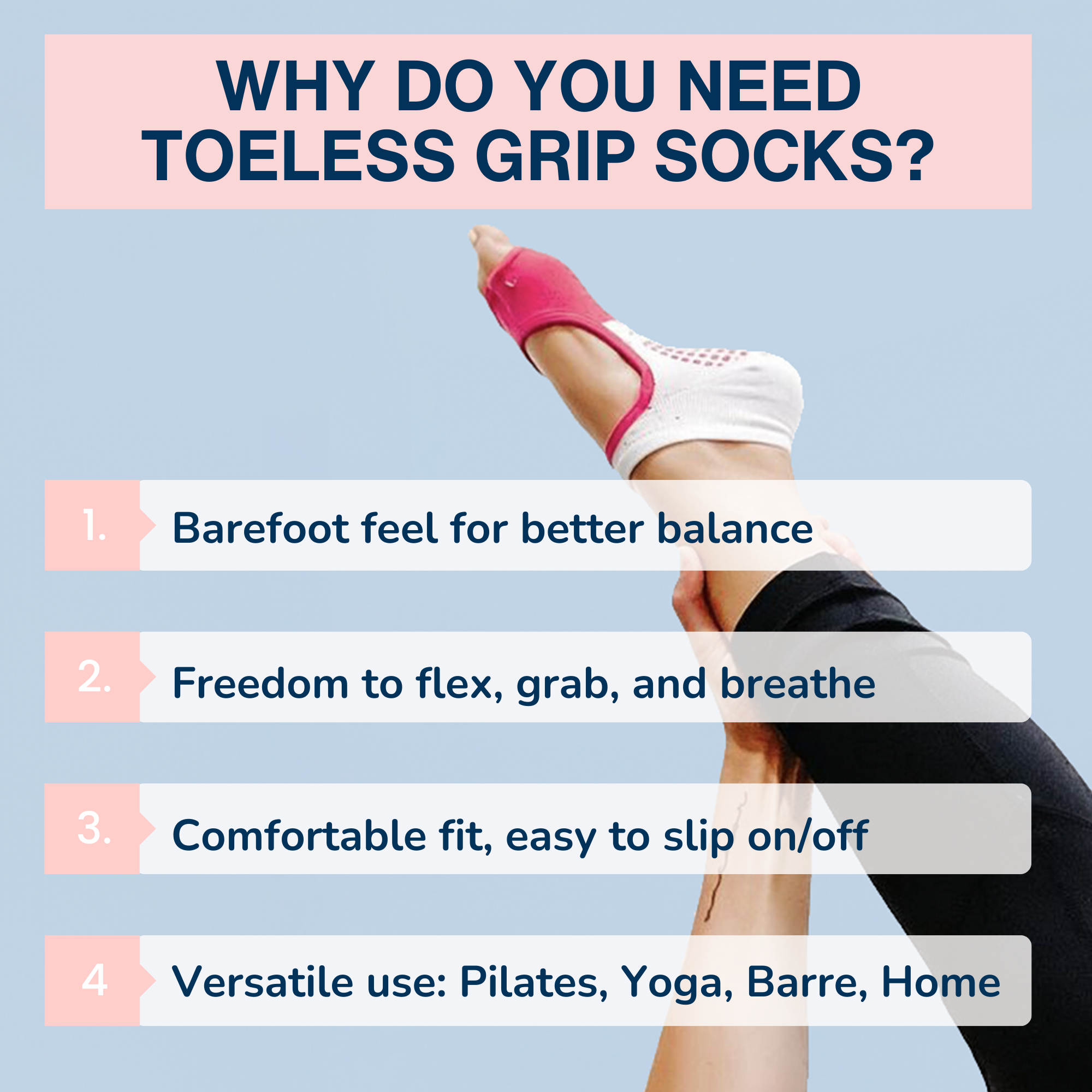 Tucketts - Wholesale Socks - Women's - Tucketts Allegro Guava Ombre Pilates Socks - Non-Slip Grip, Open Toe, Barre & Yoga - Women's4