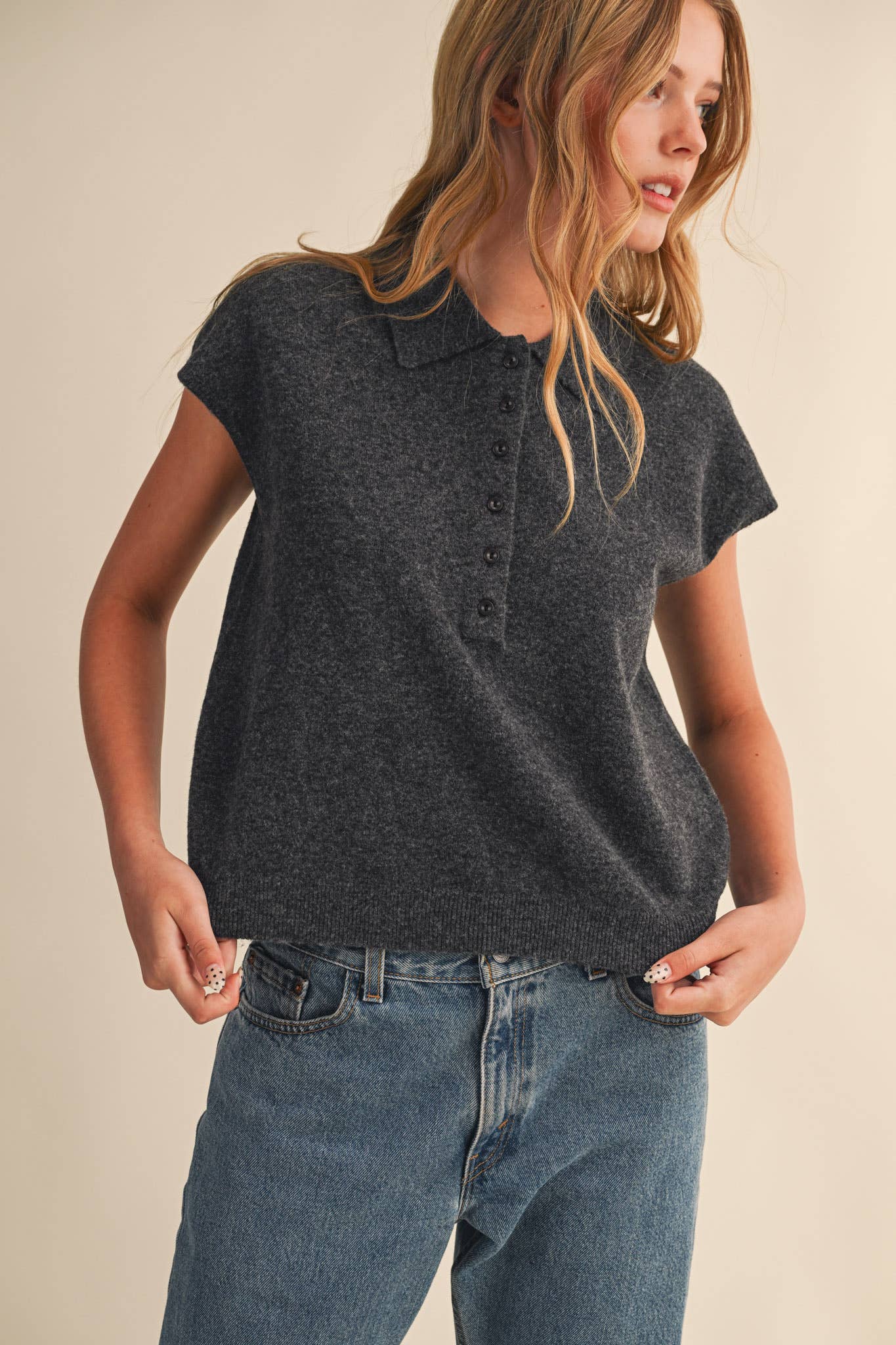 &MERCI – wholesale Tröjväst – Dam – ÄRMLÖS TRÖJA MED KRAGE MSW1123151