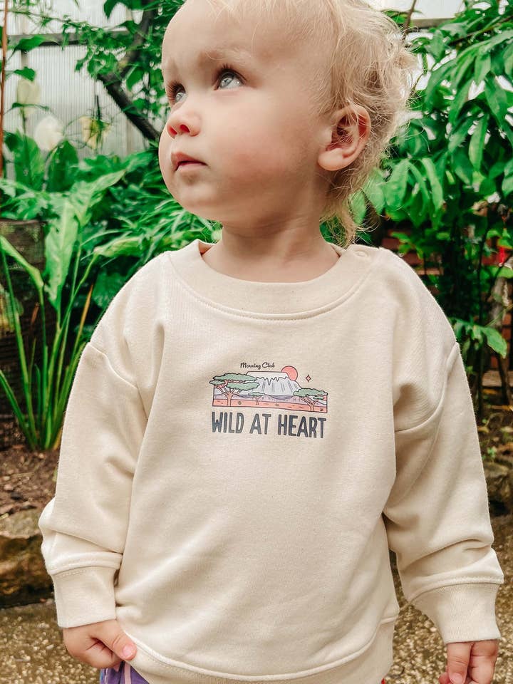 Morning Club Clothing - Wholesale Sweatshirt - Kids - Wild At Heart Organic Cotton Childrens Sweatshirt6