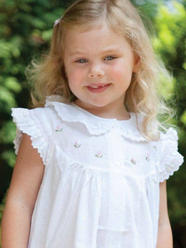 Jacaranda Living - Wholesale Dress - Kids - Gracie White Cotton Dress - Embroidered2