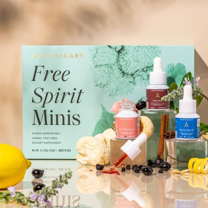 Apothékary - Wholesale Tincture - Free Spirit Minis Set - bestselling zero proof tinctures