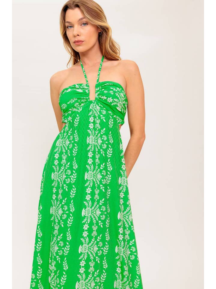 Green A printed woven maxi dress - ID22377 for wholesale on Faire