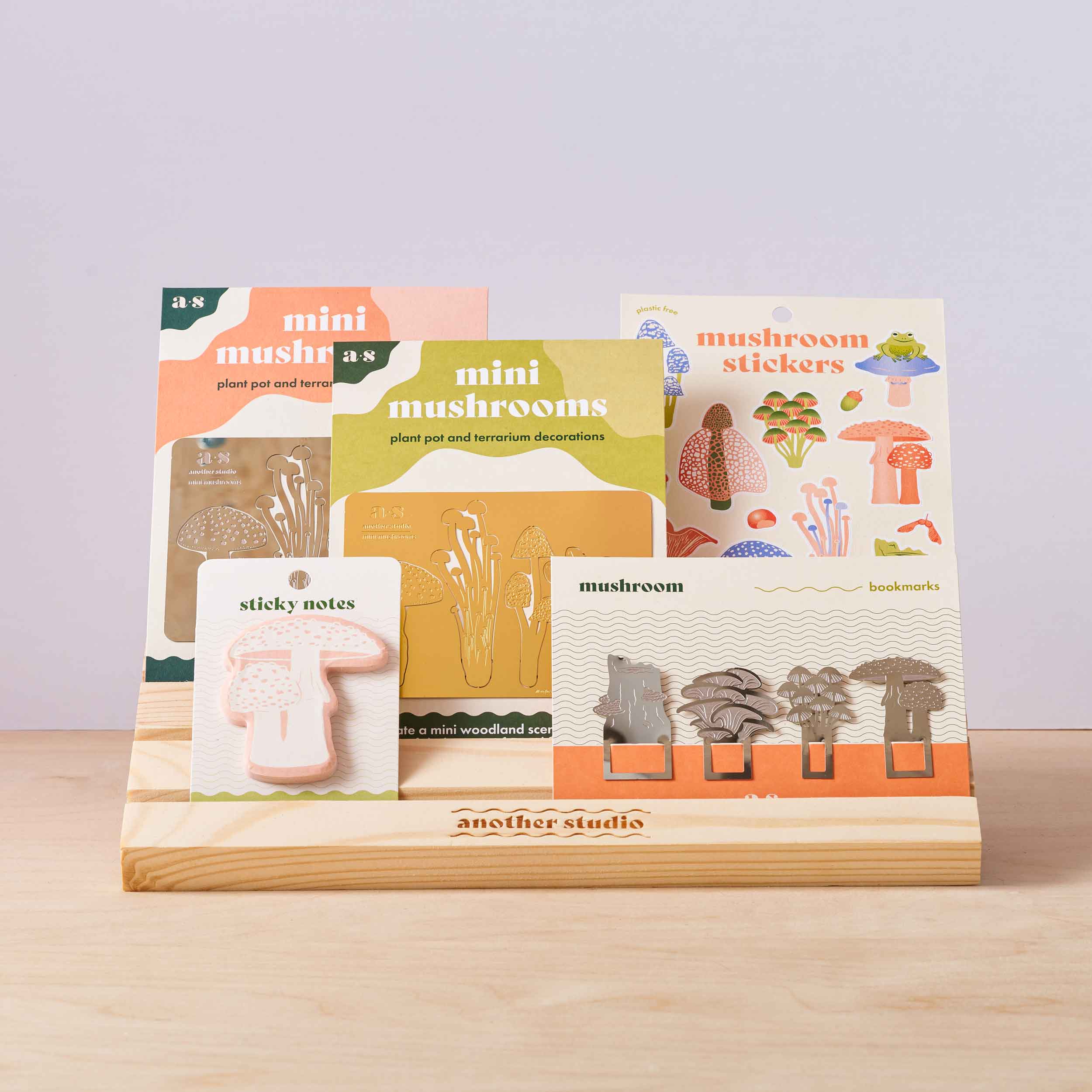 Another Studio UK – wholesale Retailer display – Paper & novelty – POS Solid Wood Display Shelf6