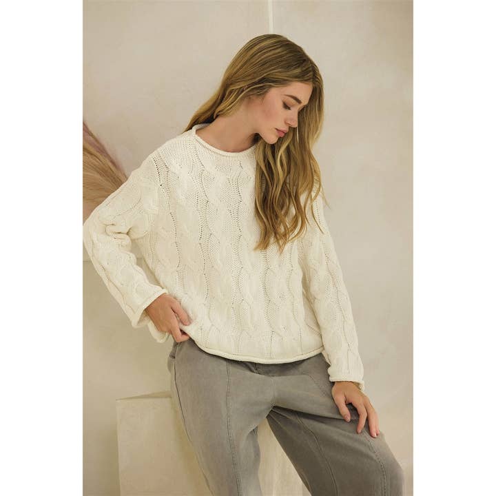 Honey Mango - Wholesale Knit Sweater - Women's - Cable knit sweater5