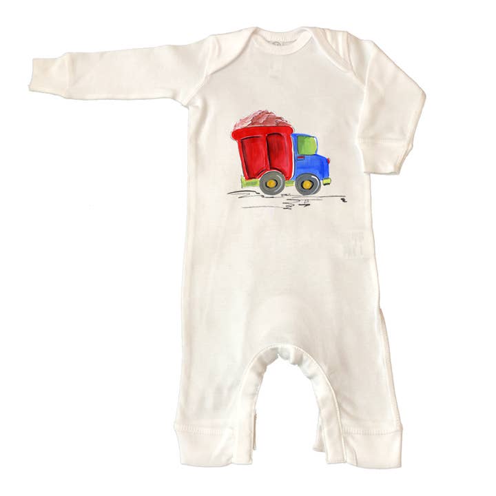 Infant Baby Rib Coverall 623 Dump Truck for wholesale by Designs By Beverly, LLC