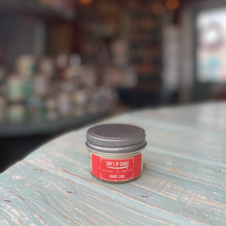Surfs Up Candle - Wholesale Jar/Filled Candle - Candy Cane Mason Jar Candle - Original Collection