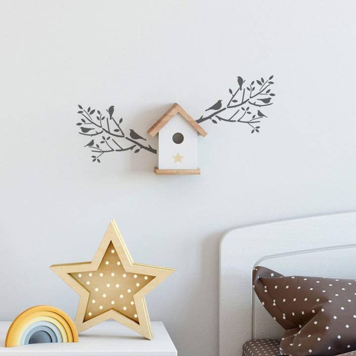 Ideal Stencils – wholesale Stencil/craft die – Birds In Tree Nursery Stencil2