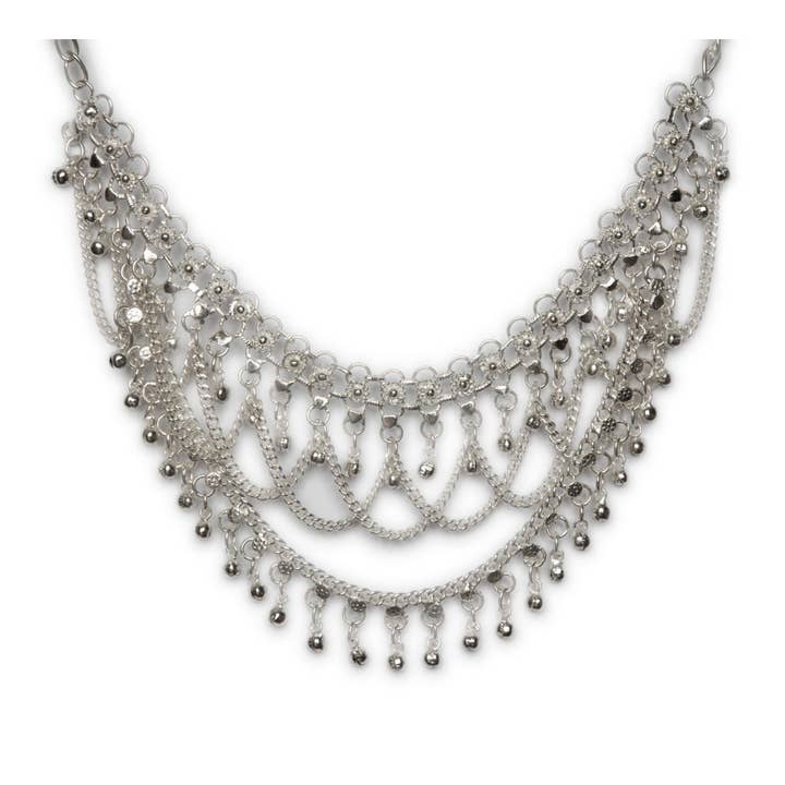 Western Fashion - Wholesale Link & Chain Necklace - 1465 - Metal Meshed Jingle Necklace