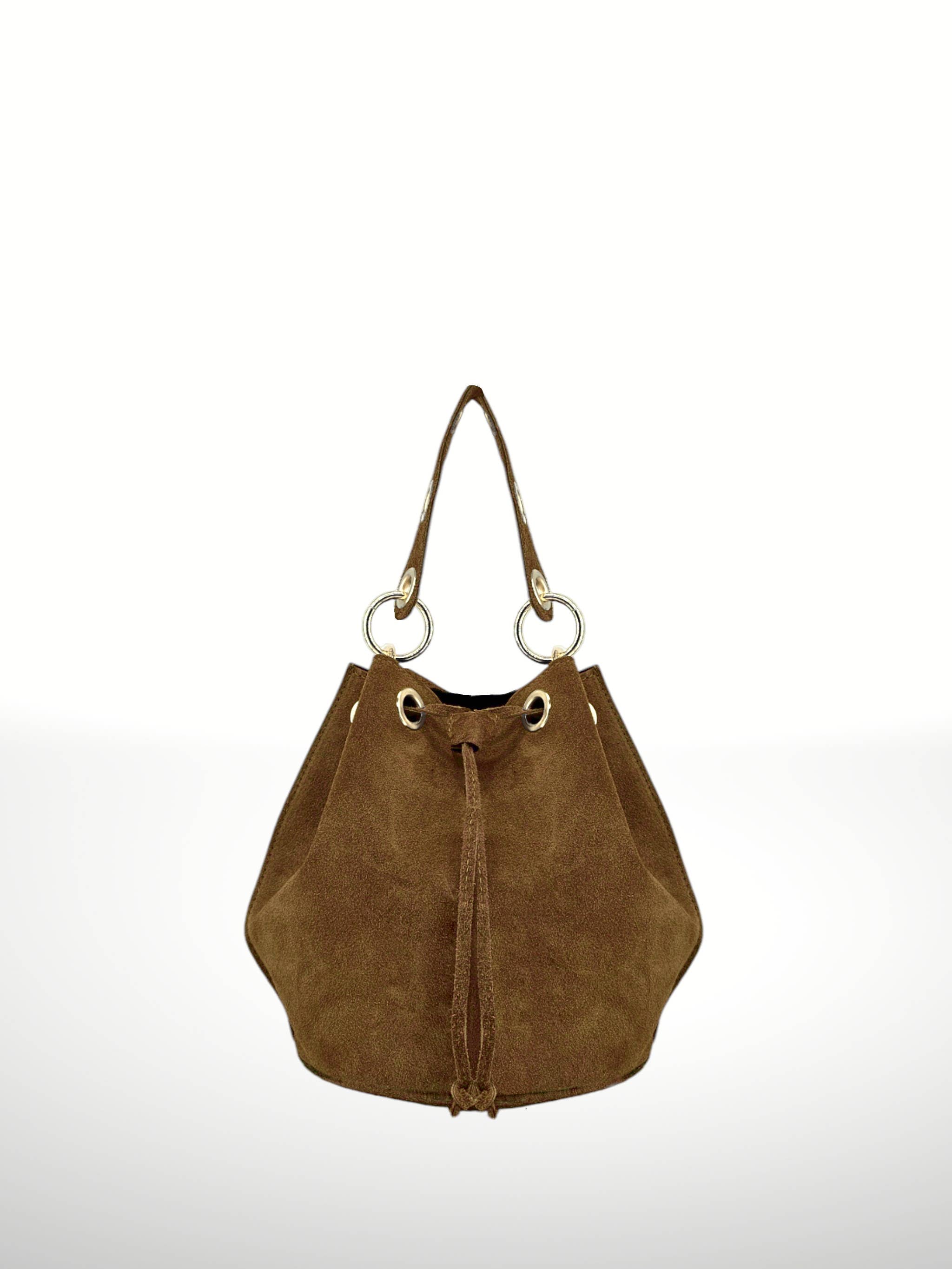 ITALIAN'S LEATHER - Vente Sac porté épaule – femme - Sac seau en cuir suédé Arlecchino 22062910
