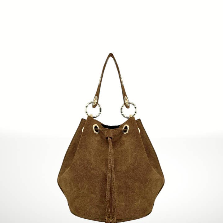 ITALIAN'S LEATHER - Vente Sac porté épaule – femme - Sac seau en cuir suédé Arlecchino 22062910