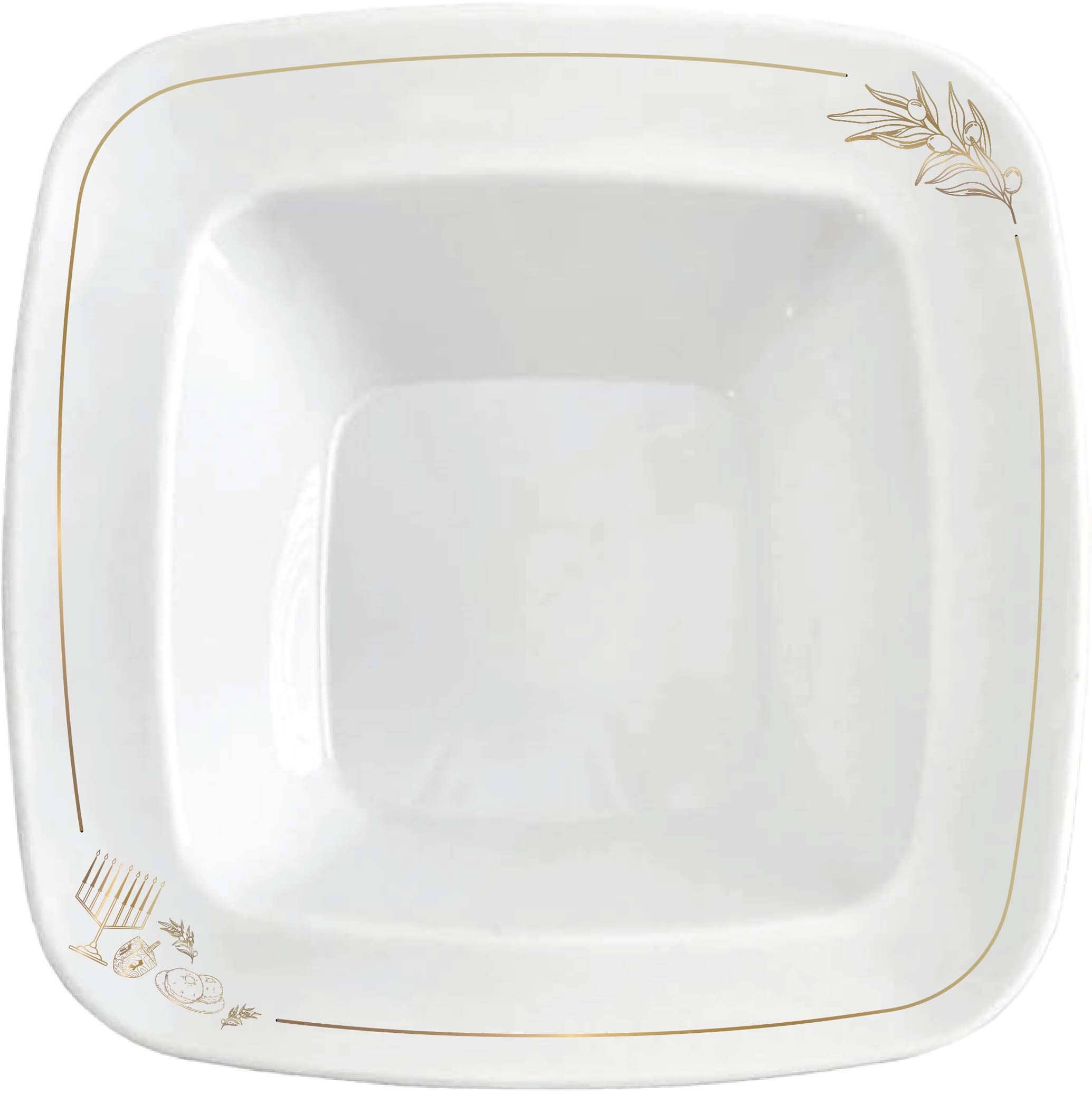 Ner Mitzvah - Wholesale Party Favor - Chanukah Plastic Bowls - White - 10 Pack0