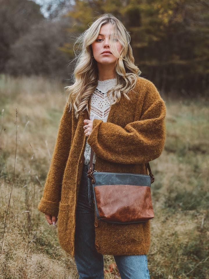 Brooklyn Mini Crossbody | Grå Canvas för wholesale av Grace Design