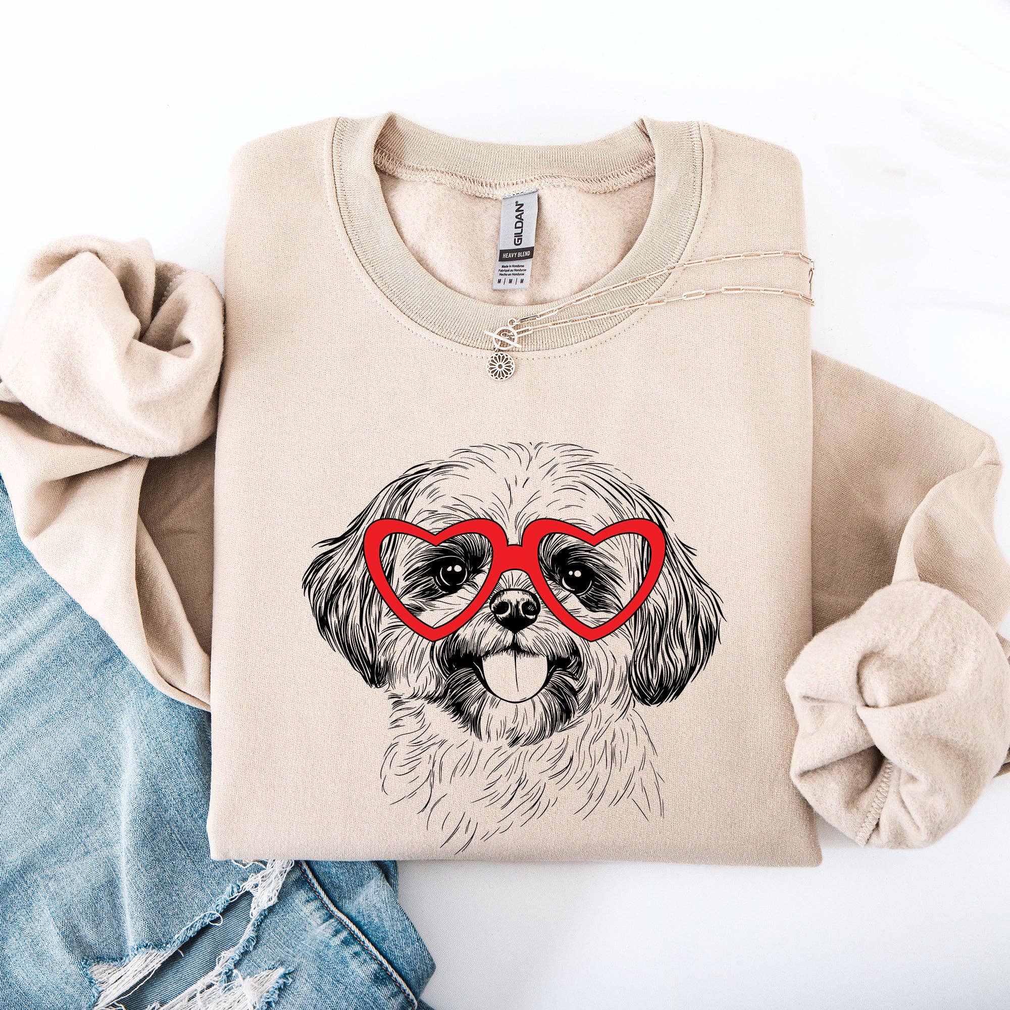 Refinery Number One LLC - Wholesale Graphic Sweatshirt - Unisex - Shih Tzu, Pet, Dog Breed, Valentine's Sweatshirt2