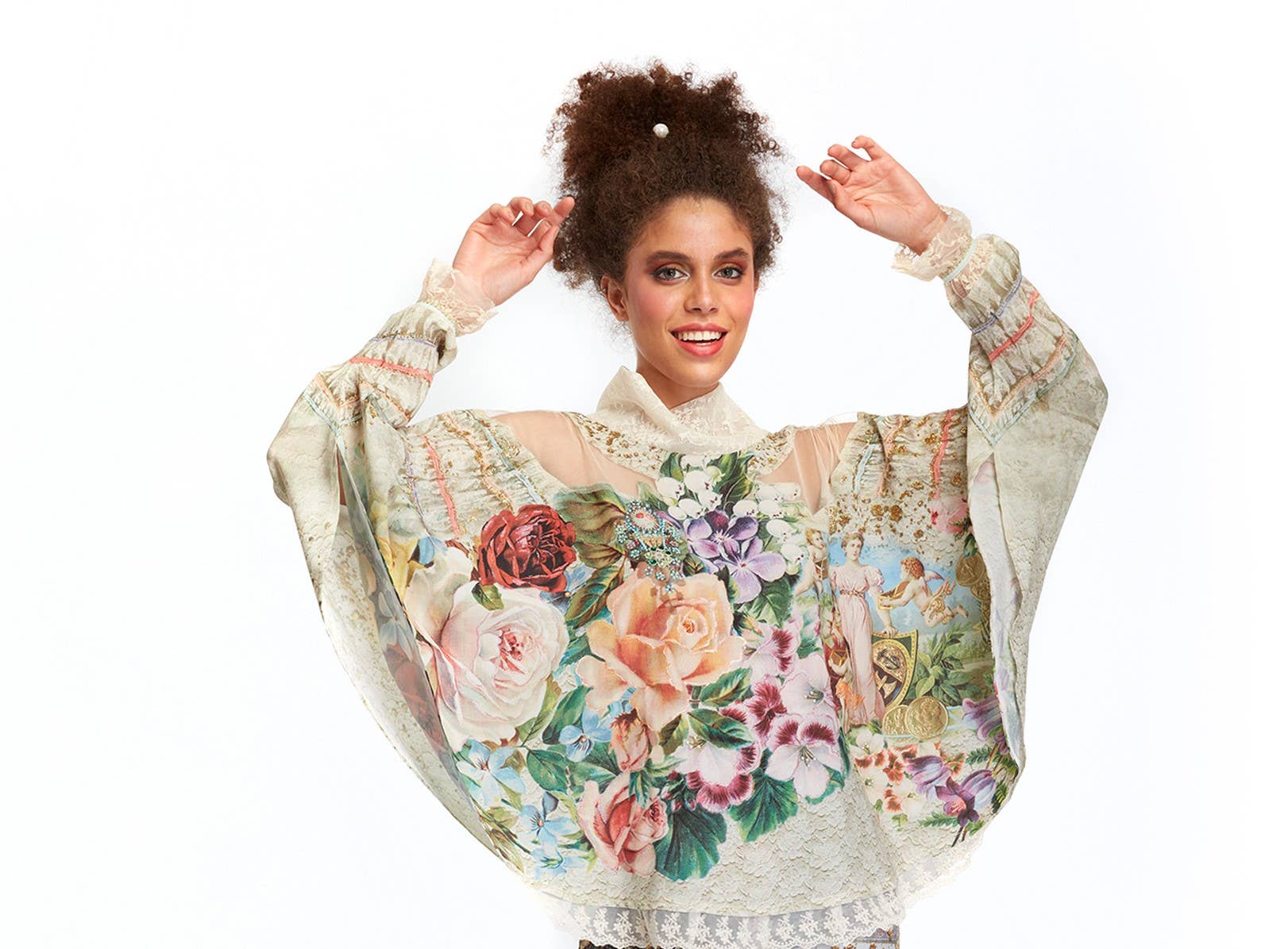 IPNG Design - Vendita all'ingrosso Camicetta - Donna - Blusa a scialle - Fortune In Flowerland