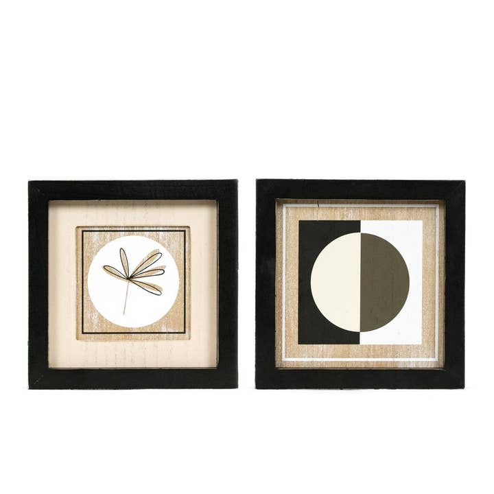 Adams & Co. - Wholesale Decorative Tabletop Object - 15837 - 8x8 wood frame sign (STEM/CIRCLE) modern decor
