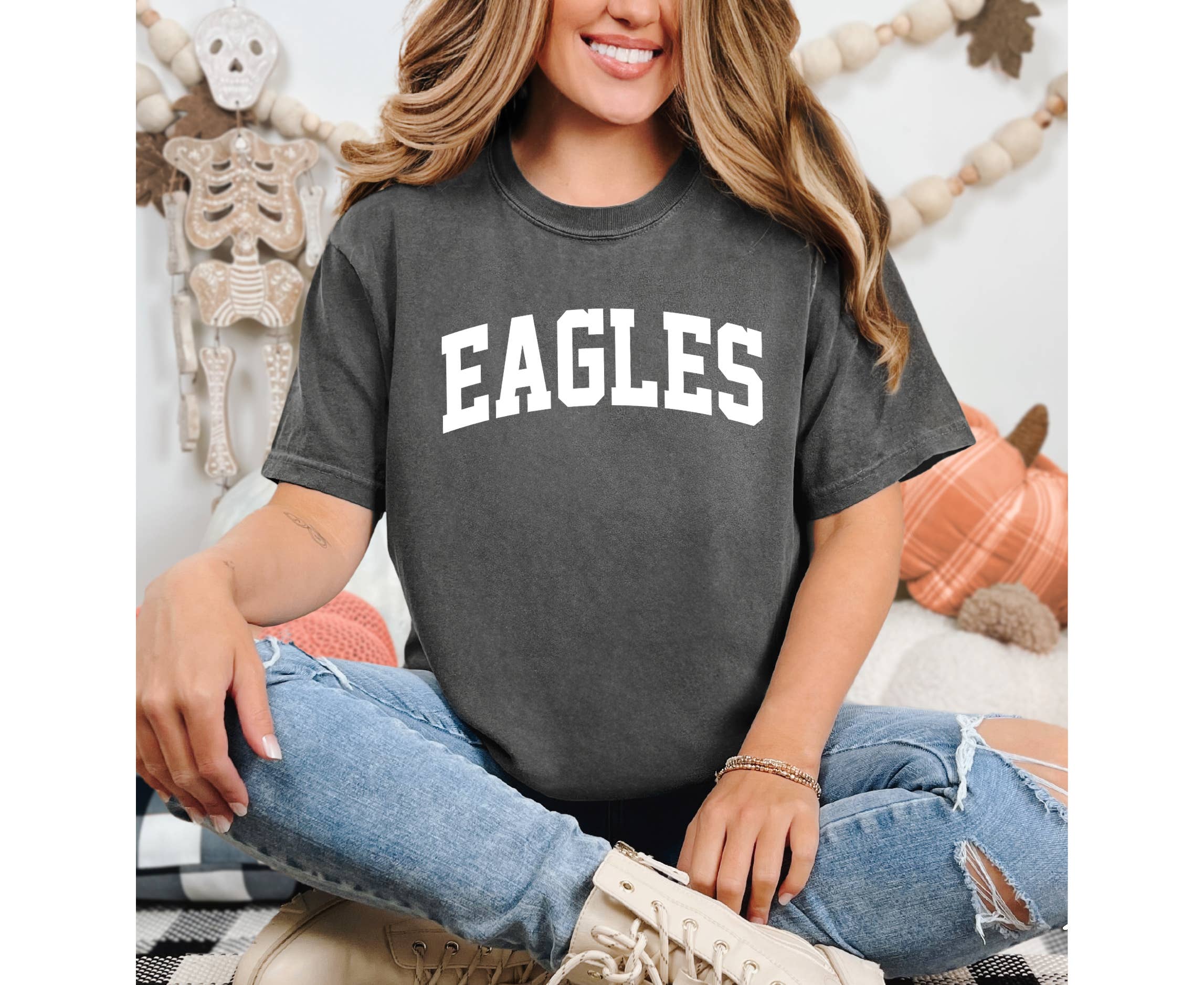 Custom T Story - Vente Chemise – unisexe - Comfort Colors, T-shirt Eagles, T-shirt Mascotte de l'équipe Eagles3