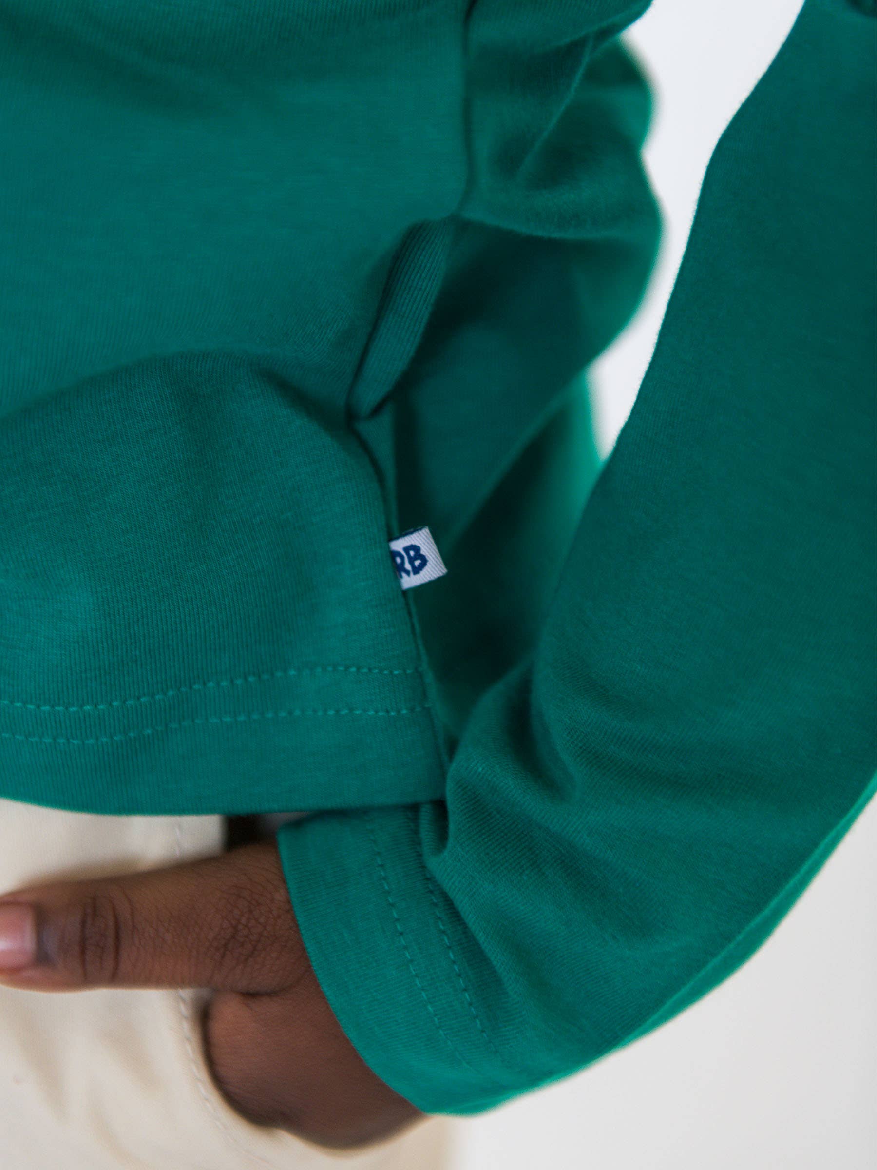 Boys Emerald Green Knit Long Sleeve Polo Shirt for wholesale on Faire4
