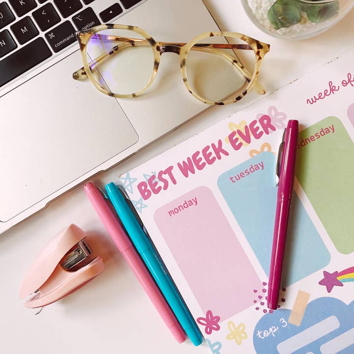 Weekly Planner Notepad for wholesale by Meadow & Mae