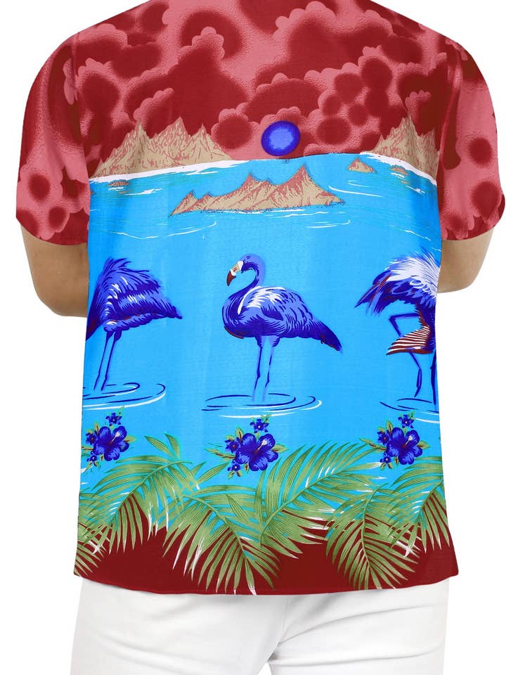 LA LEELA Men's Exotic Beach Front Pocket Casual Shirt 907383 for wholesale by La Leela LLC