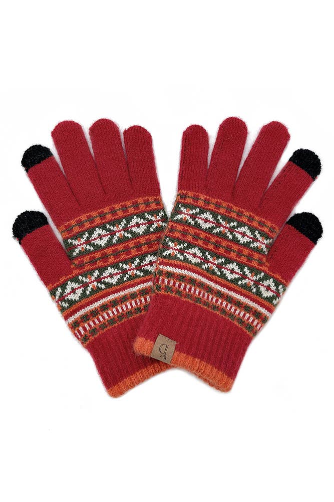 Hana - Wholesale Gloves - Women's - Aztec Knit Touch Gloves3