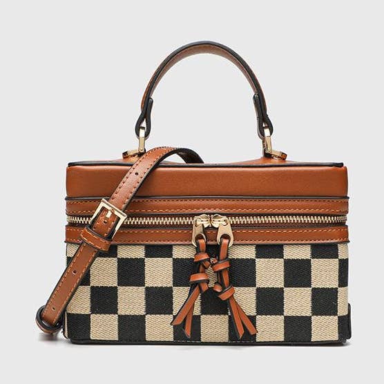 Box checkered handbag crossbody bag for wholesale by MKS America