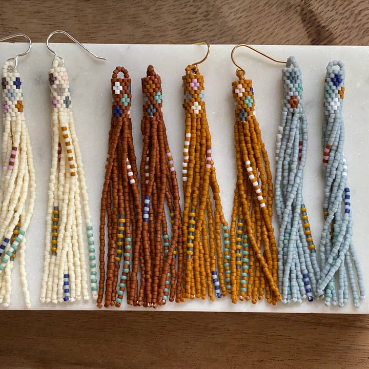 Hand Woven Beaded Earrings for wholesale by Blue Raven Handcrafted