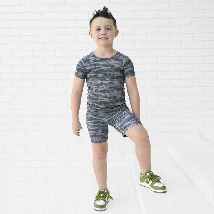 millie + roo LLC - Wholesale Sleepwear Set - Kids - TWO PIECE SHORTIE SET- Chris Camo Ribbed2