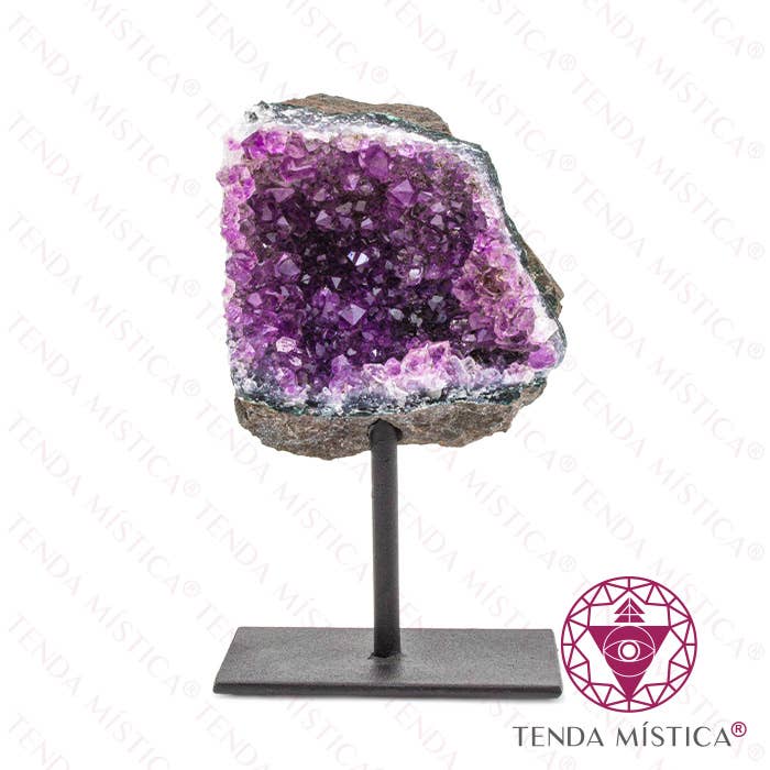 Tenda Mística – Großhandel Spiritueller Stein/Kristall – Amethystdruse Schwarze Metallbasis