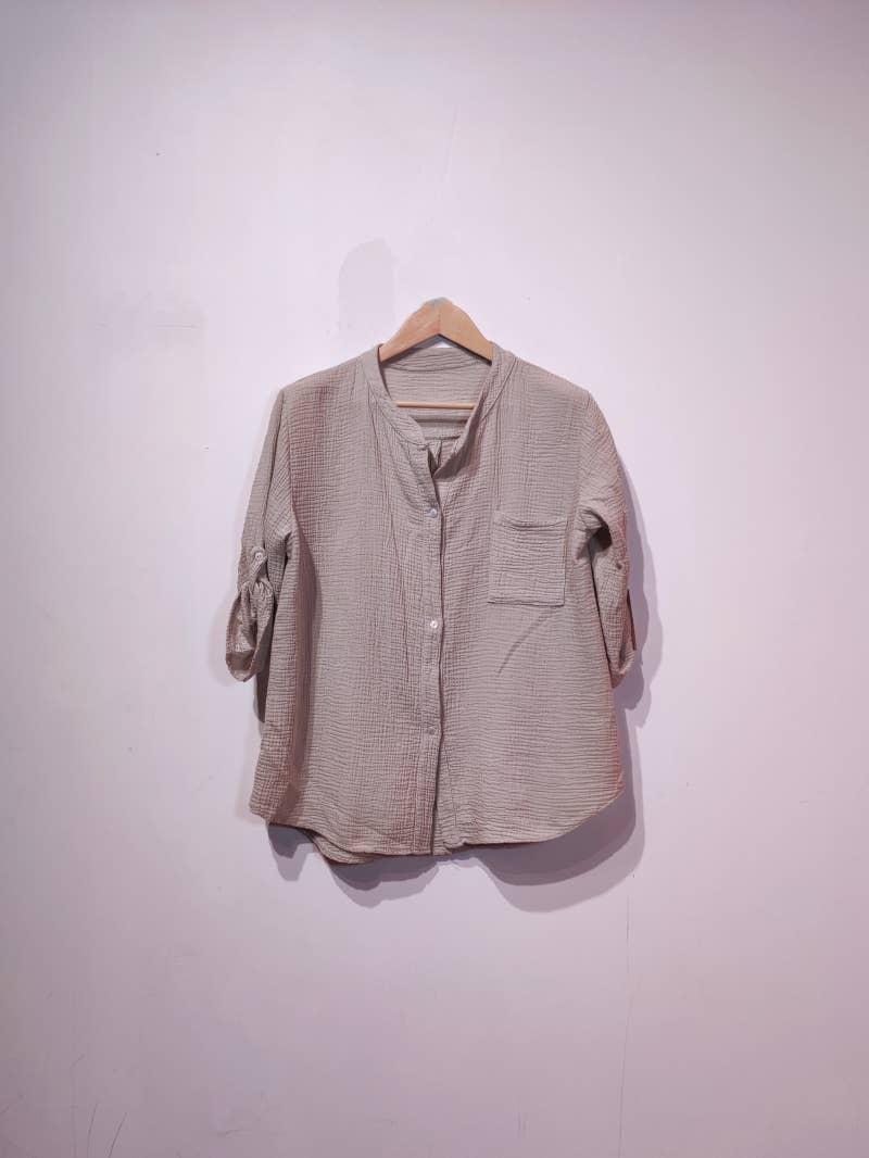 Pomelo paris - Vendita all'ingrosso Camicia button down - Donna - Camicia leggera in cotone gas9