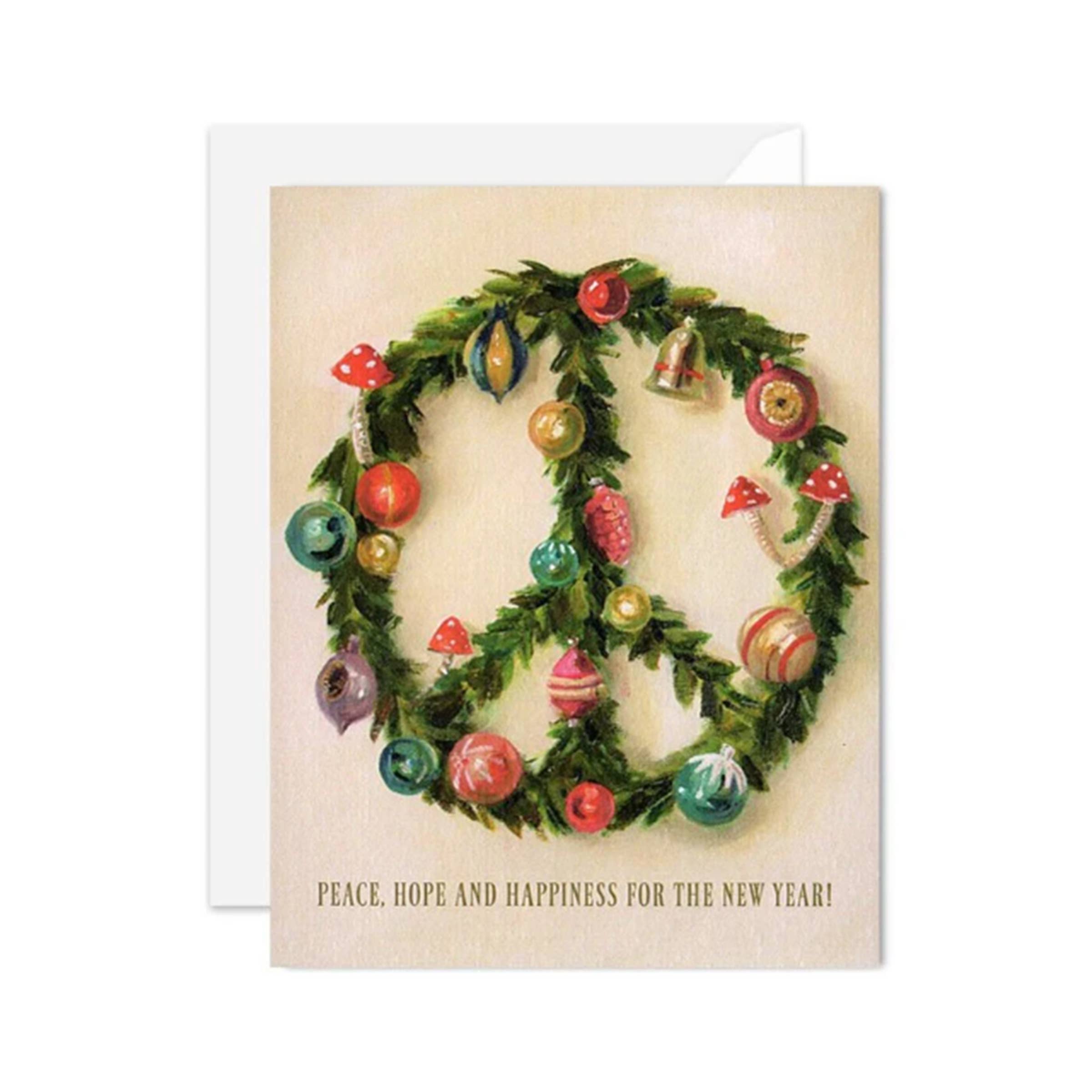 JANET HILL STUDIO - Wholesale Season's Greetings Card - Peace Wreath Card0