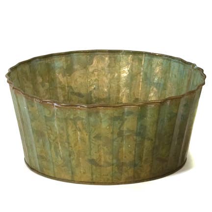 RD TIN PLANTER-VERDIGRIS for wholesale by Willow Group