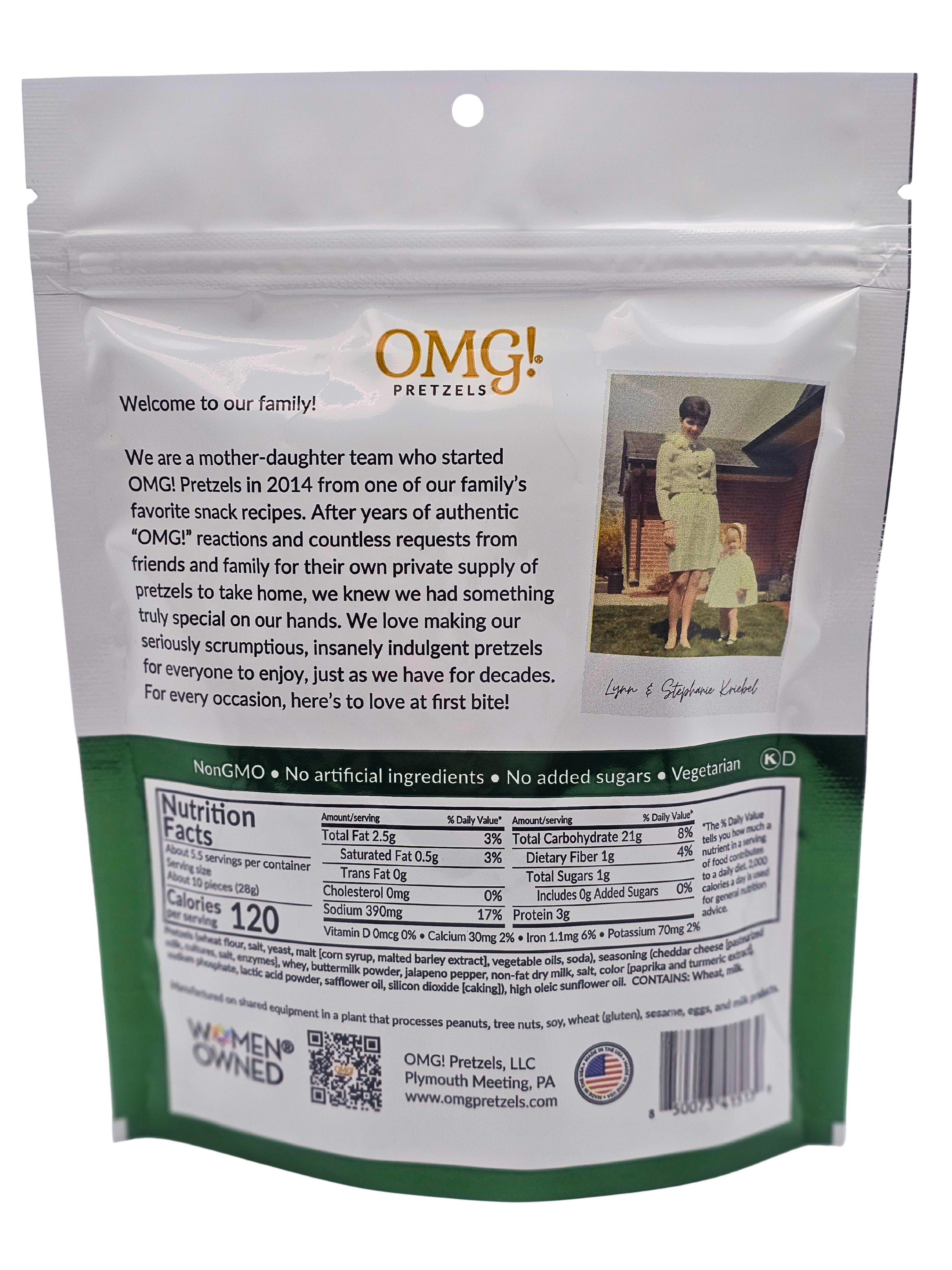 OMG! Pretzels - Wholesale Pretzels - Cheddar Jalapeno Sourdough Pretzel Nuggets 5.5 oz1