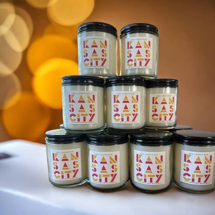 Fuse Candle Bar - Wholesale Jar/Filled Candle - Kansas City Game Day Candle – 9 oz Soy Blend, Fanfav2