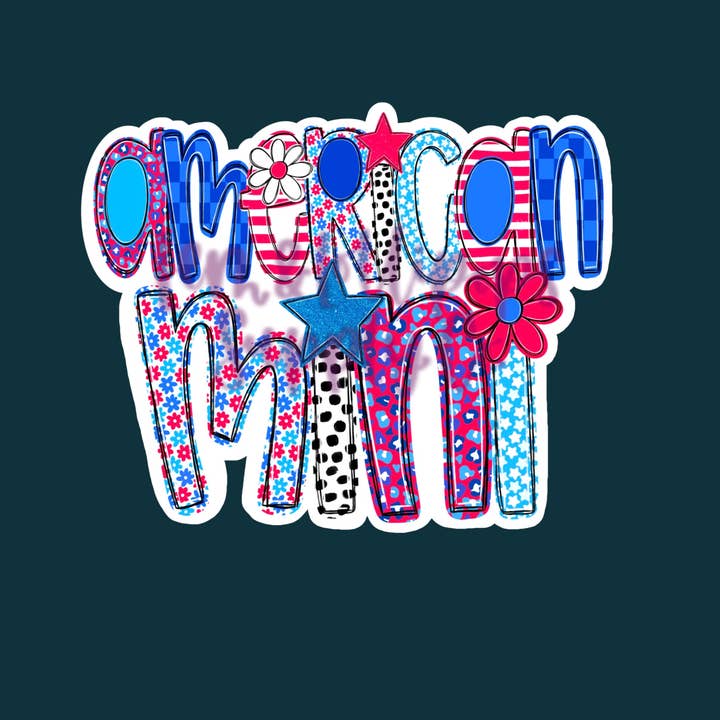 American Mini Patriotic Doodle Sticker | for wholesale by Lem&Lollipops Supply Co. LLC