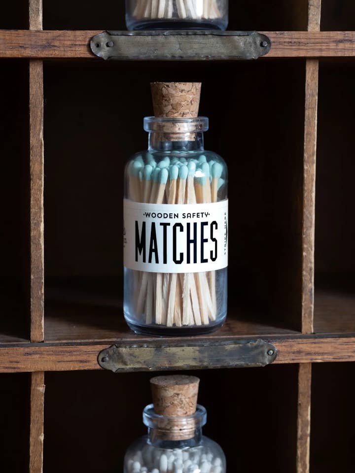Mini Apothecary Vintage Mint Matches for wholesale by Made Market Co.